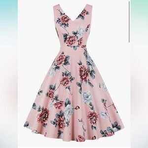 1950s style A-line Floral Dress